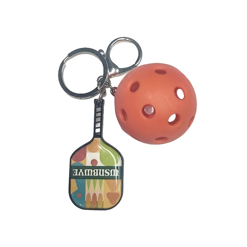1 set novelty sports pickleball racket keychain