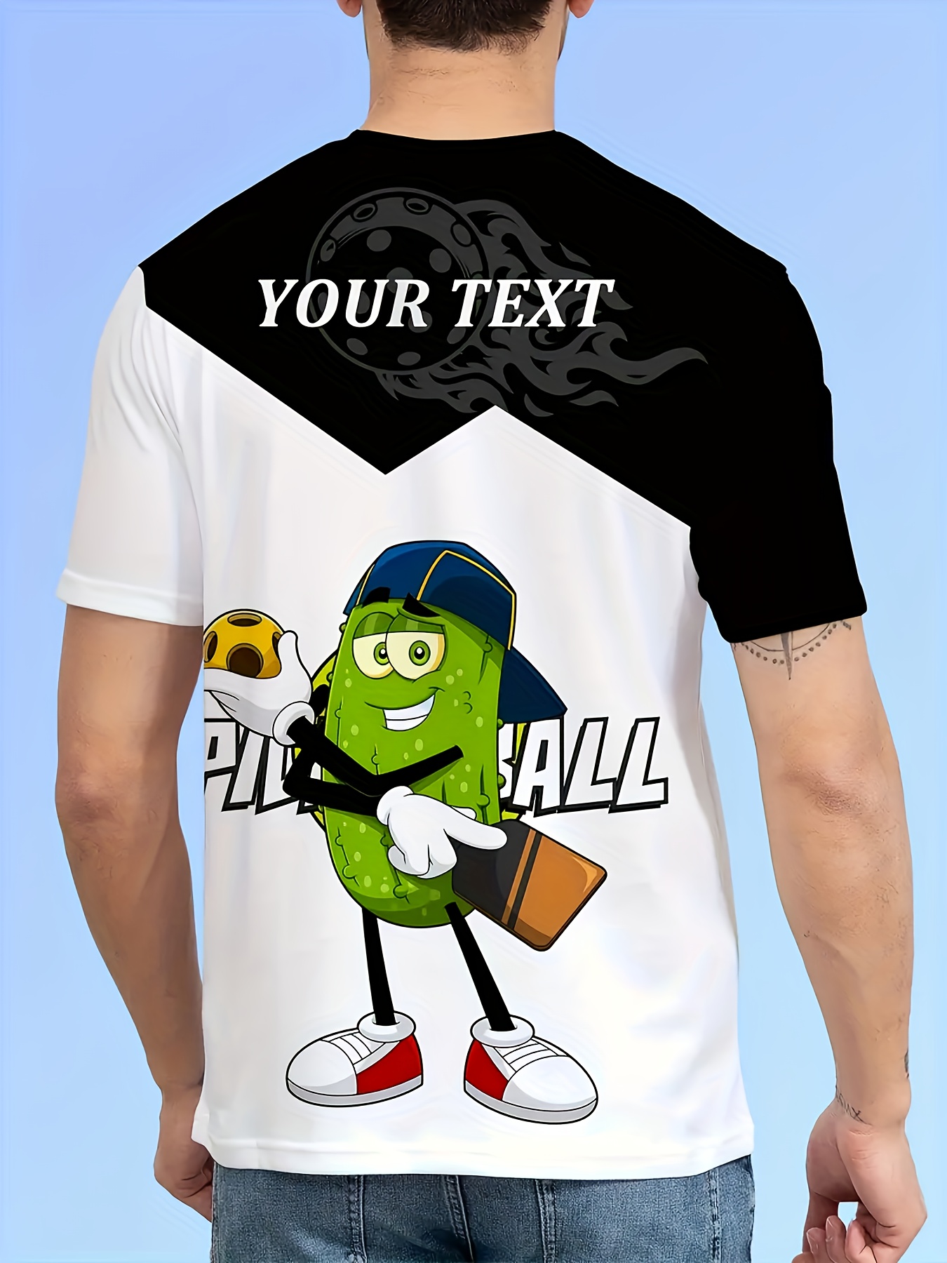 custom pickleball 3d t shirt with your own logos