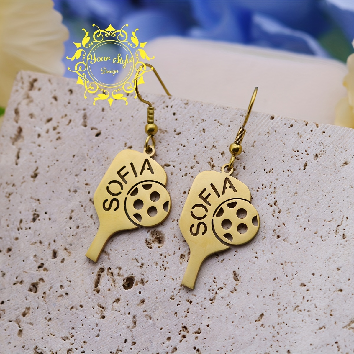 pickleball paddles earrings