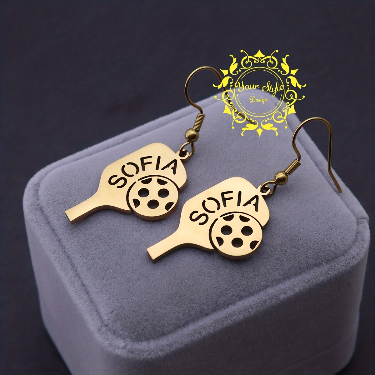 pickleball paddles earrings