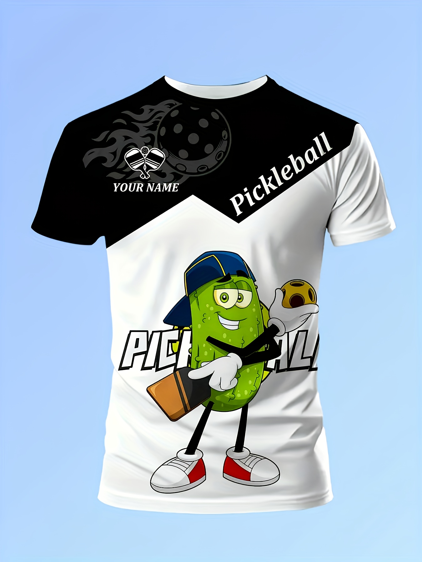 custom pickleball 3d t shirt with your own logos