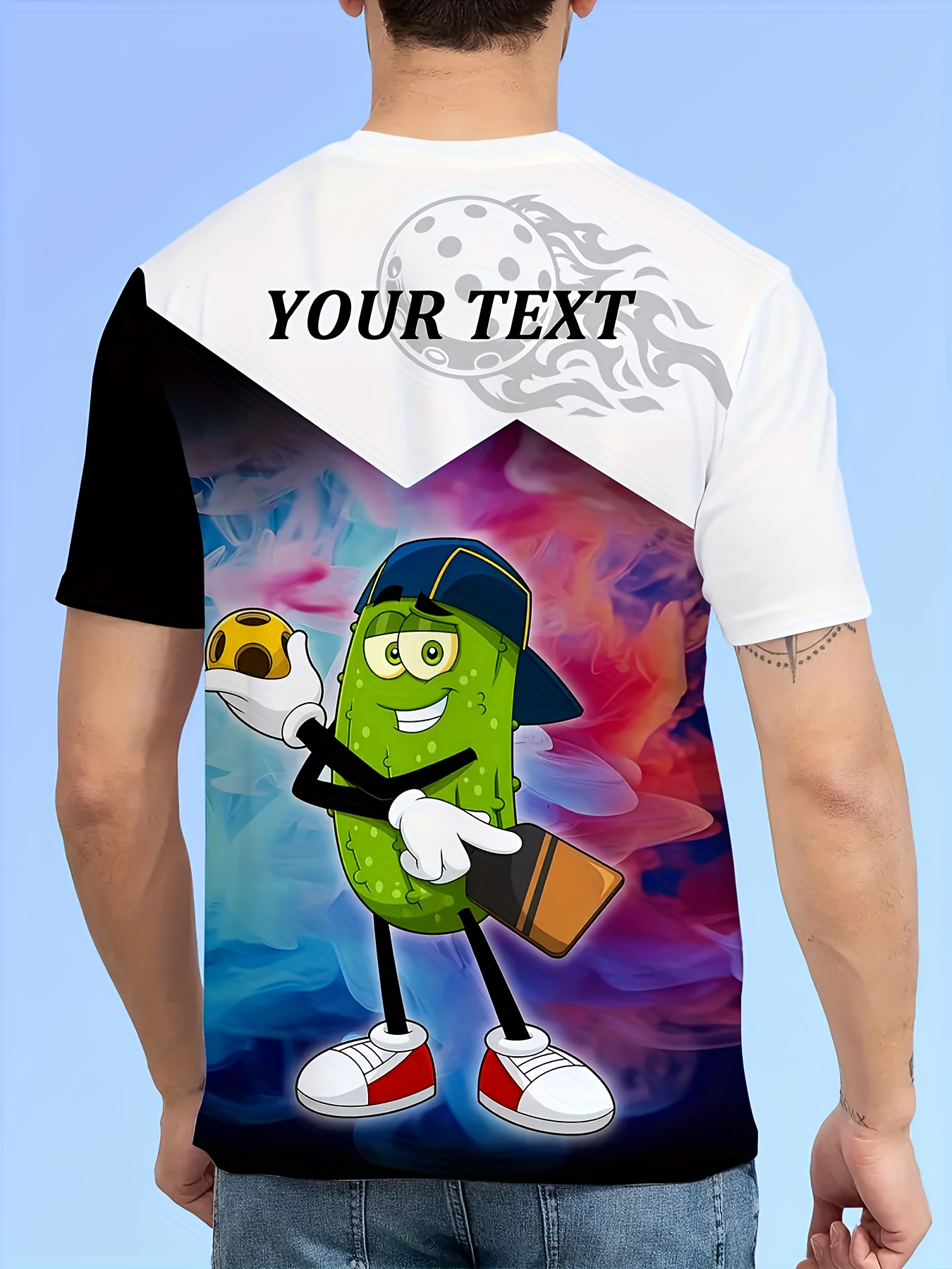 custom pickleball 3d t shirt with your own logos