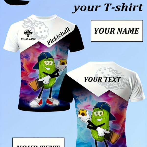 custom pickleball 3d t shirt with your own logos
