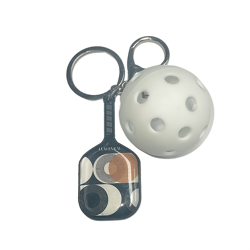 1 set novelty sports pickleball racket keychain