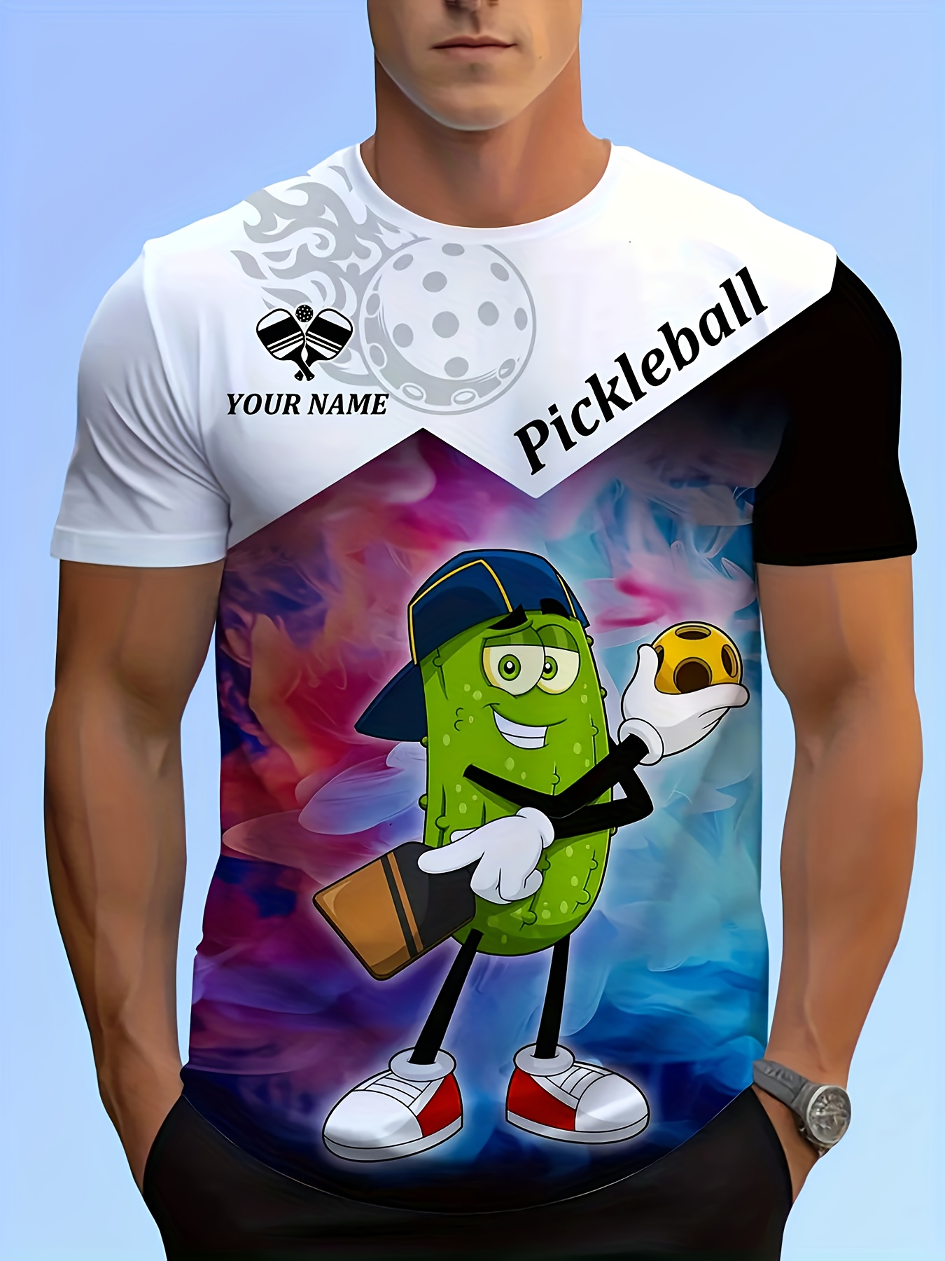 custom pickleball 3d t shirt with your own logos