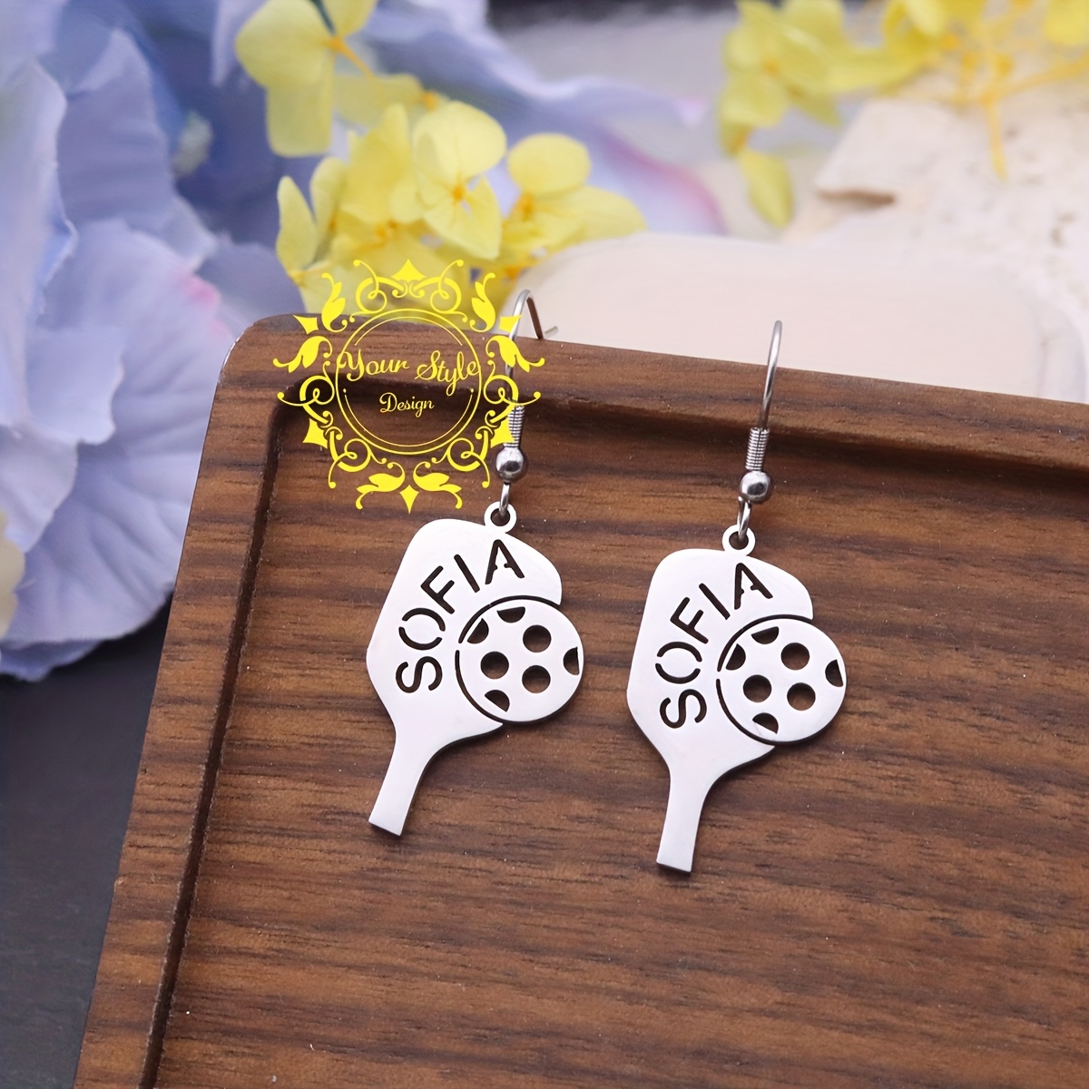 pickleball paddles earrings