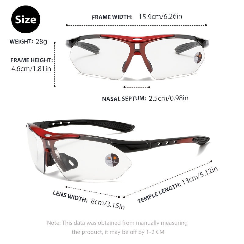 semi rimless photochromic pickleball glasses