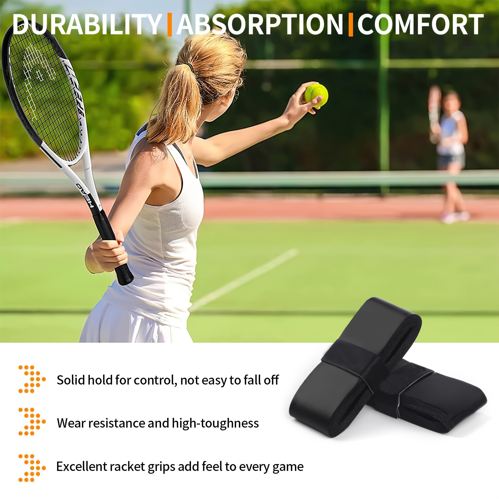 6pcs pre cut non slip for tennis & pickleball