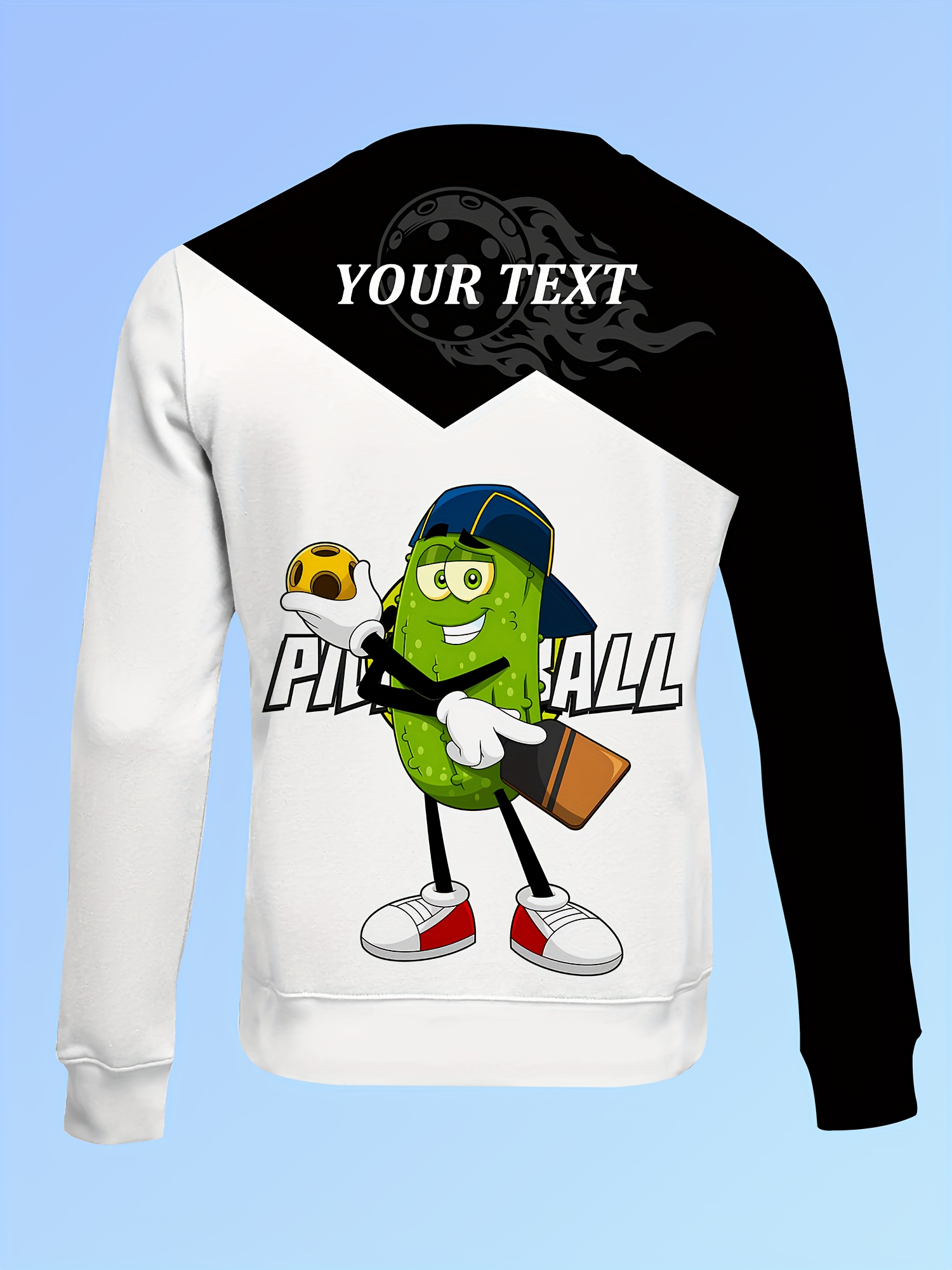 custom pickleball themed sweatshirt