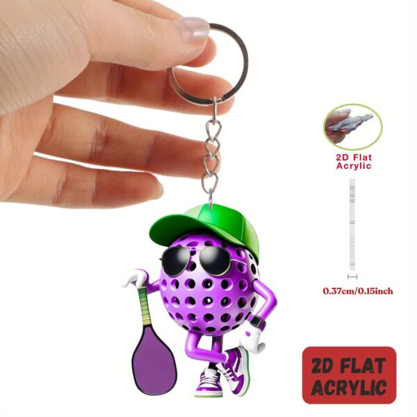 pickleball player theme acrylic keychain
