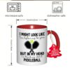 pb ceramic mug with pickleball player