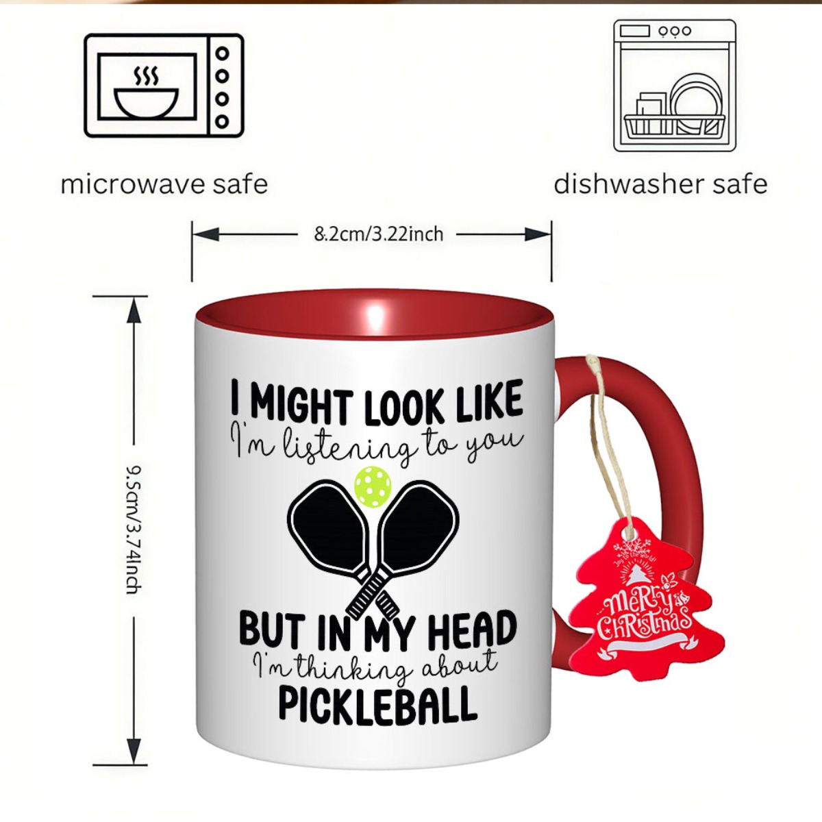 pb ceramic mug with pickleball player