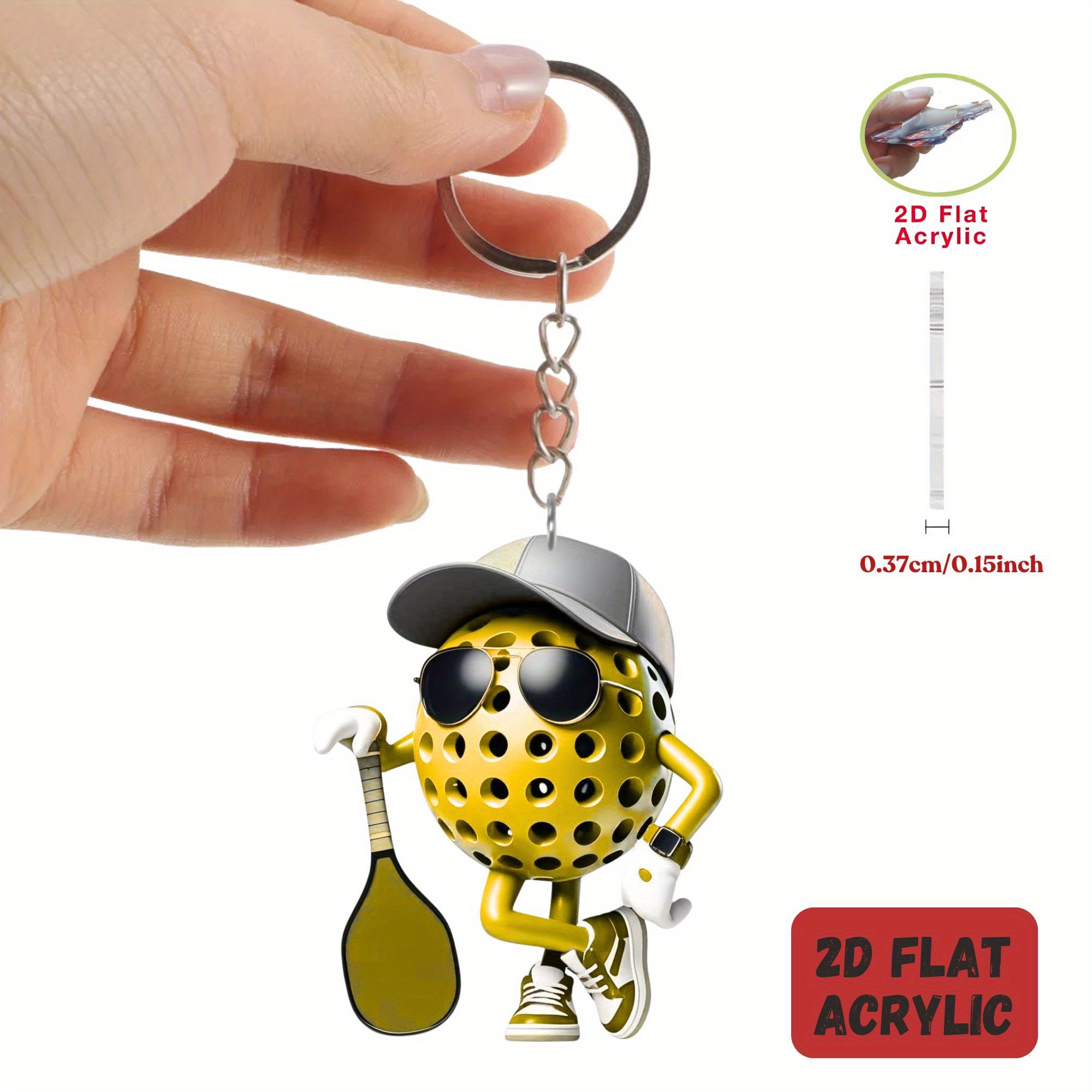 pickleball player theme acrylic keychain pickleball player theme acrylic keychain