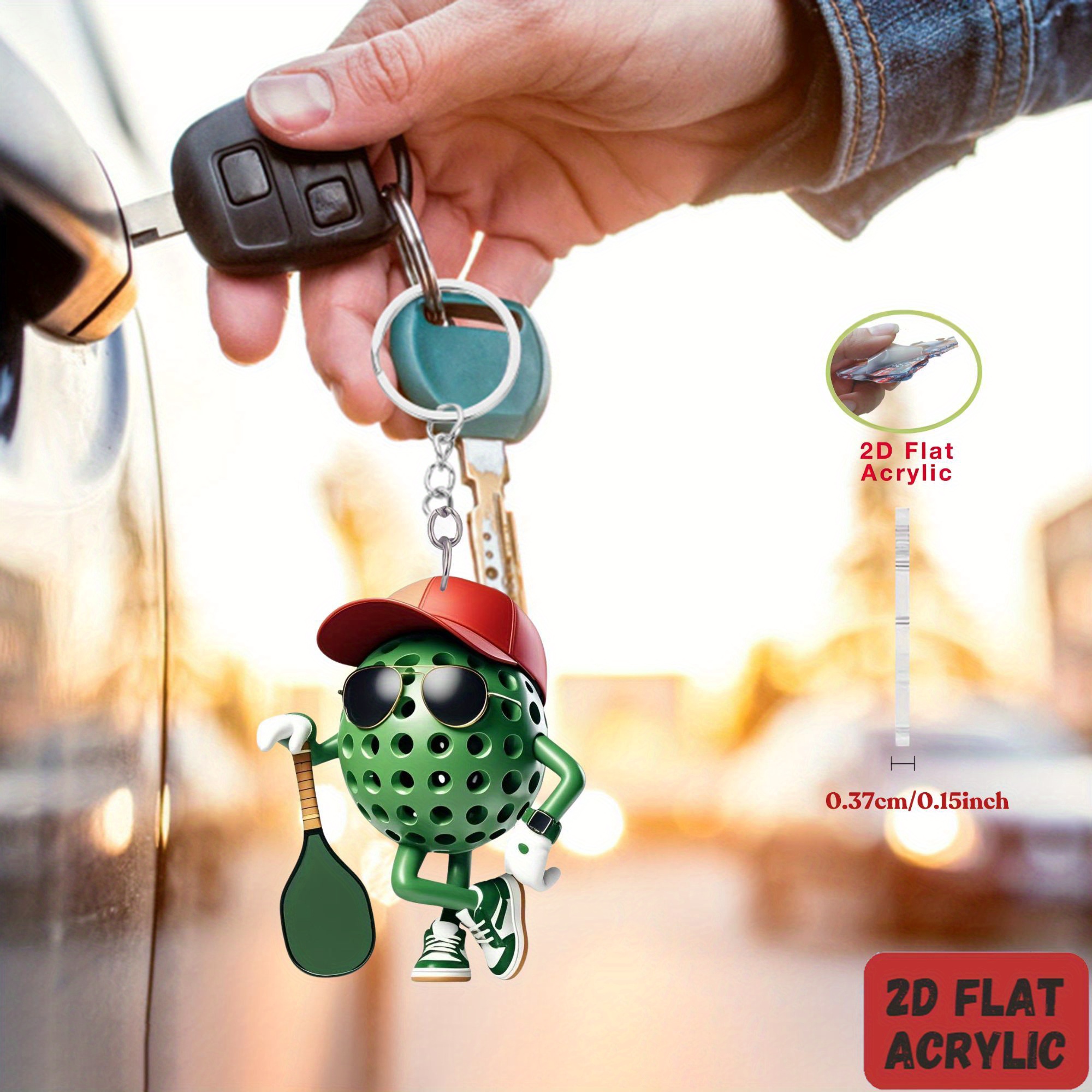 pickleball player theme acrylic keychain pickleball player theme acrylic keychain