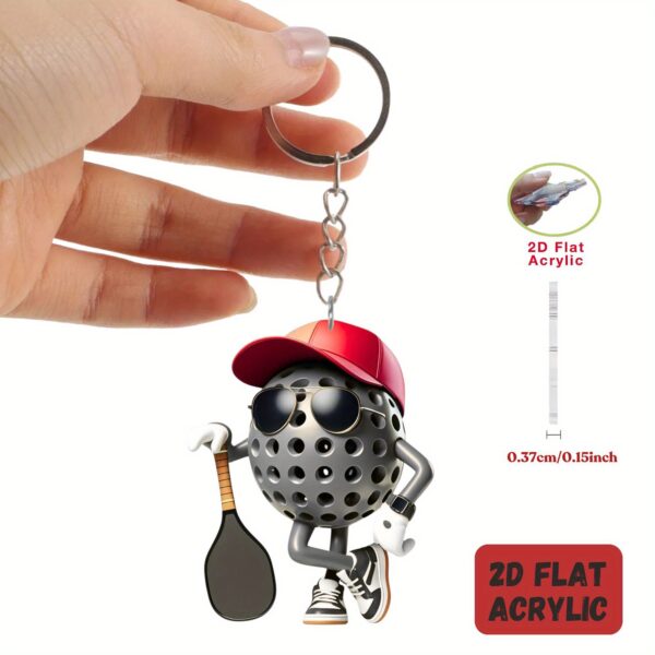 pickleball player theme acrylic keychain