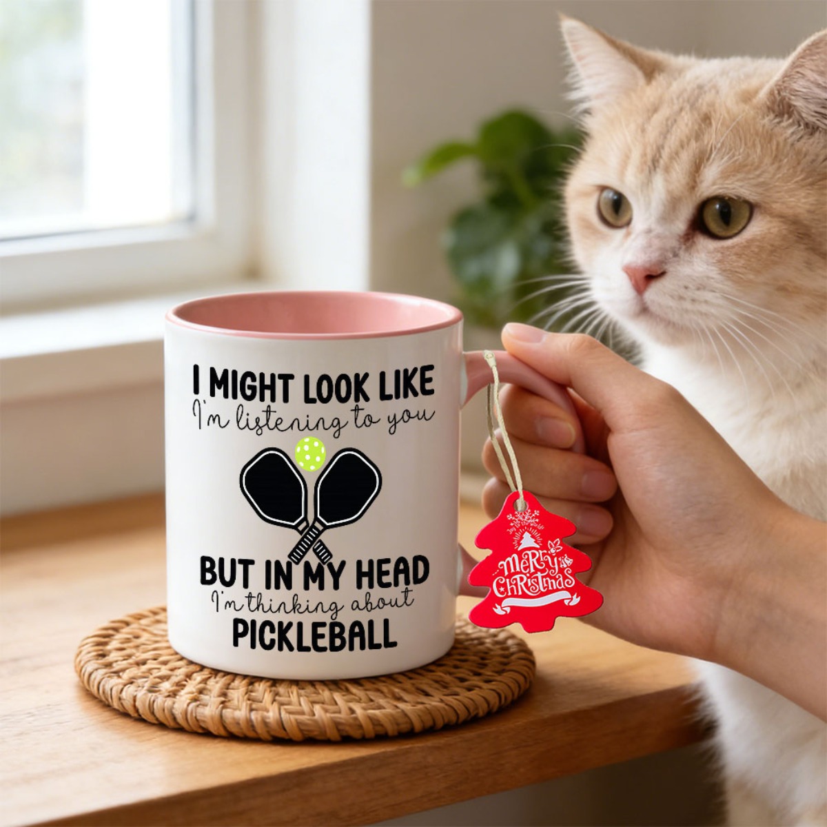 pb ceramic mug with pickleball player