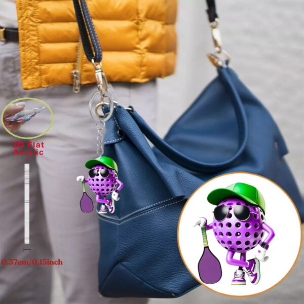 pickleball player theme acrylic keychain