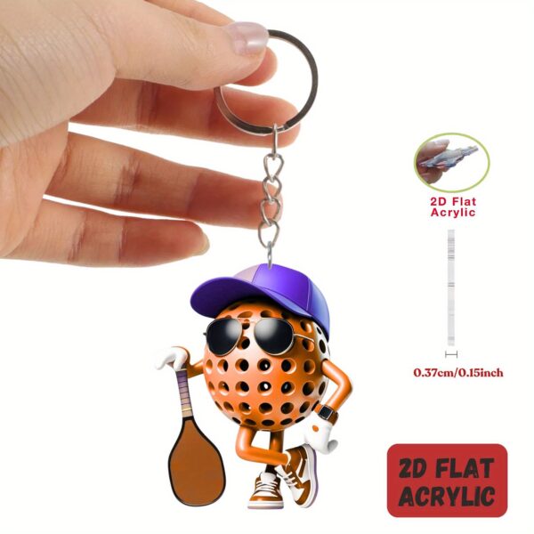 pickleball player theme acrylic keychain