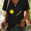 women love picklebal v neck t shirt