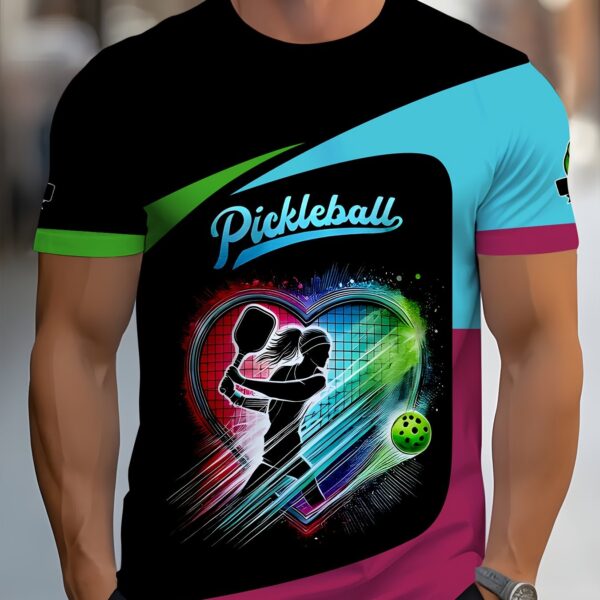 3d digital print t shirt for pickleball regular fit