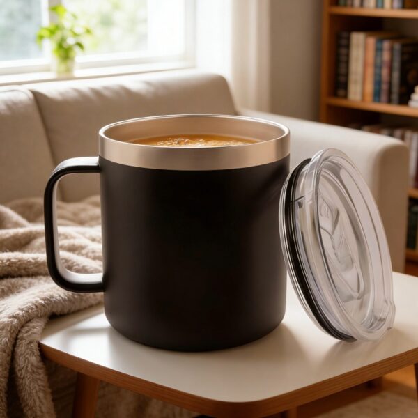 pickleball 14oz steel insulated mug handle