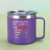 pickleball 14oz steel insulated mug handle