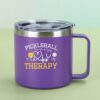 14oz stainless steel mug pickleball is my therapy