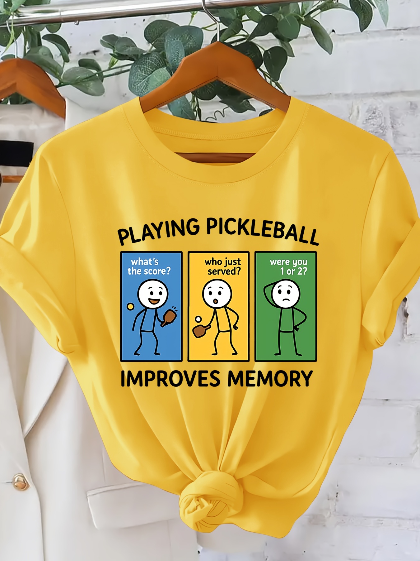 playing pickleball cartoon short sleeve t shirt