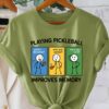 playing pickleball cartoon short sleeve t shirt