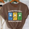 playing pickleball cartoon short sleeve t shirt