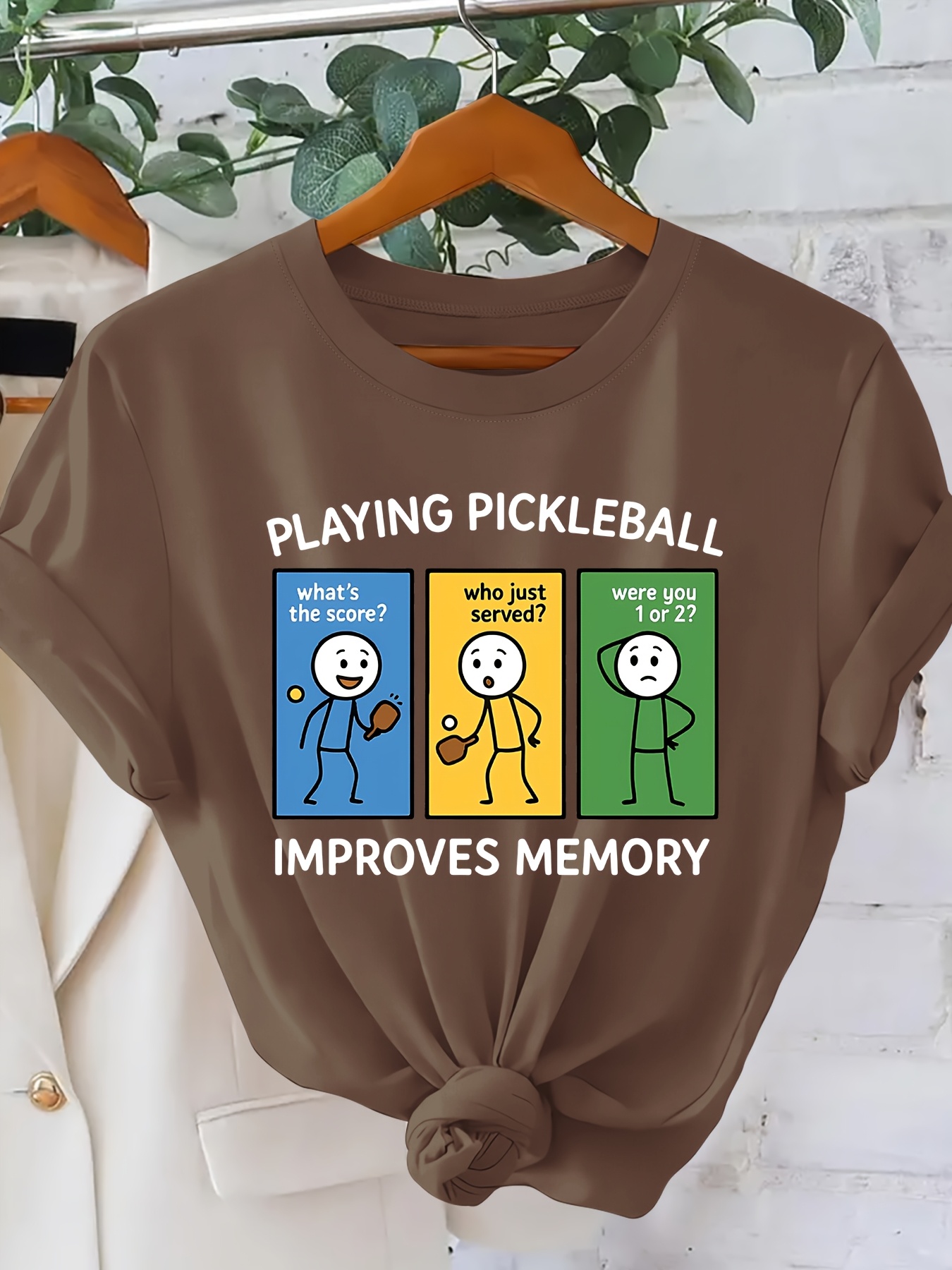 playing pickleball cartoon short sleeve t shirt