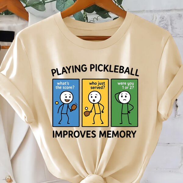 playing pickleball cartoon short sleeve t shirt