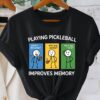 playing pickleball cartoon short sleeve t shirt