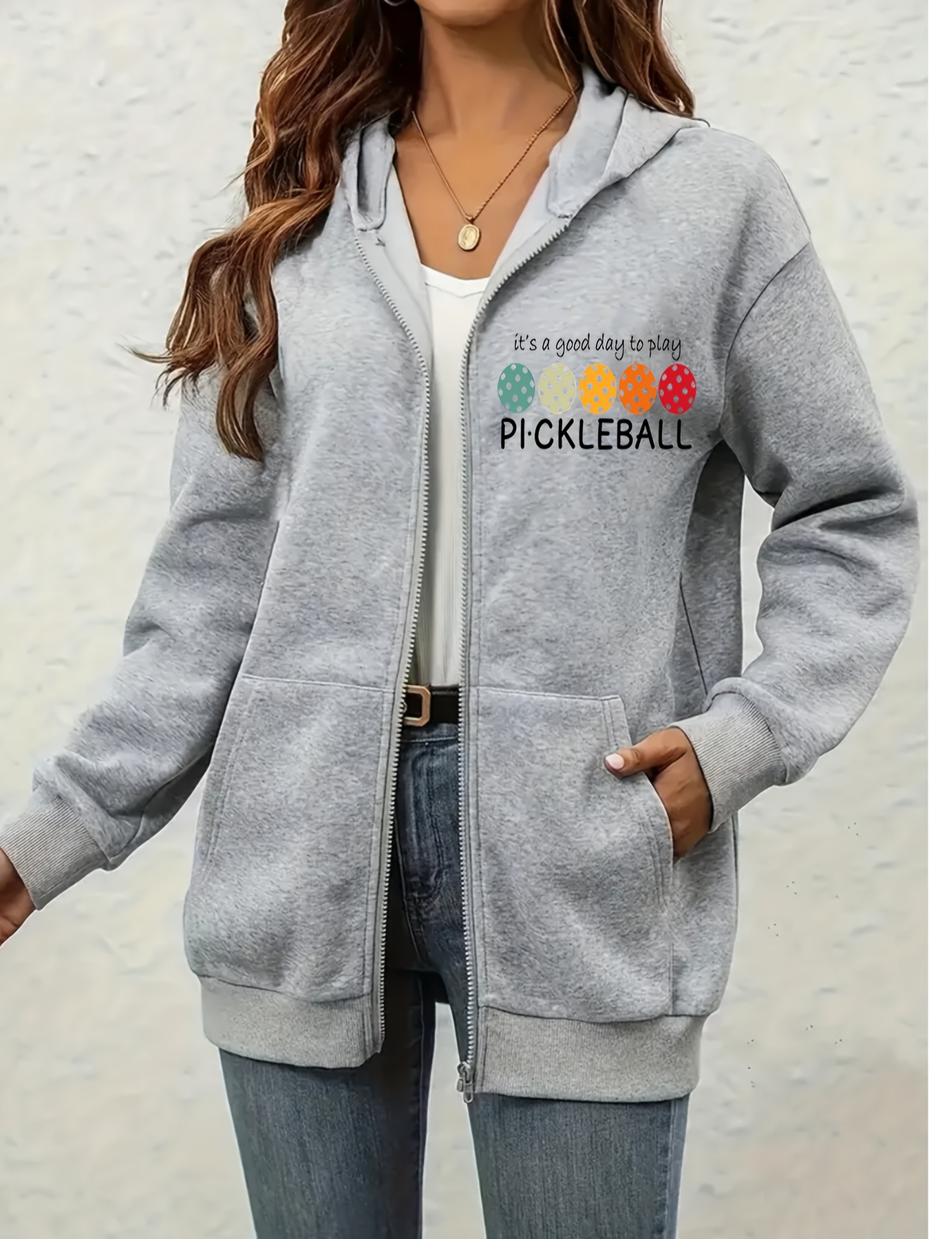 women's pickleball cozy fleece lined hoodie