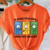 playing pickleball cartoon short sleeve t shirt