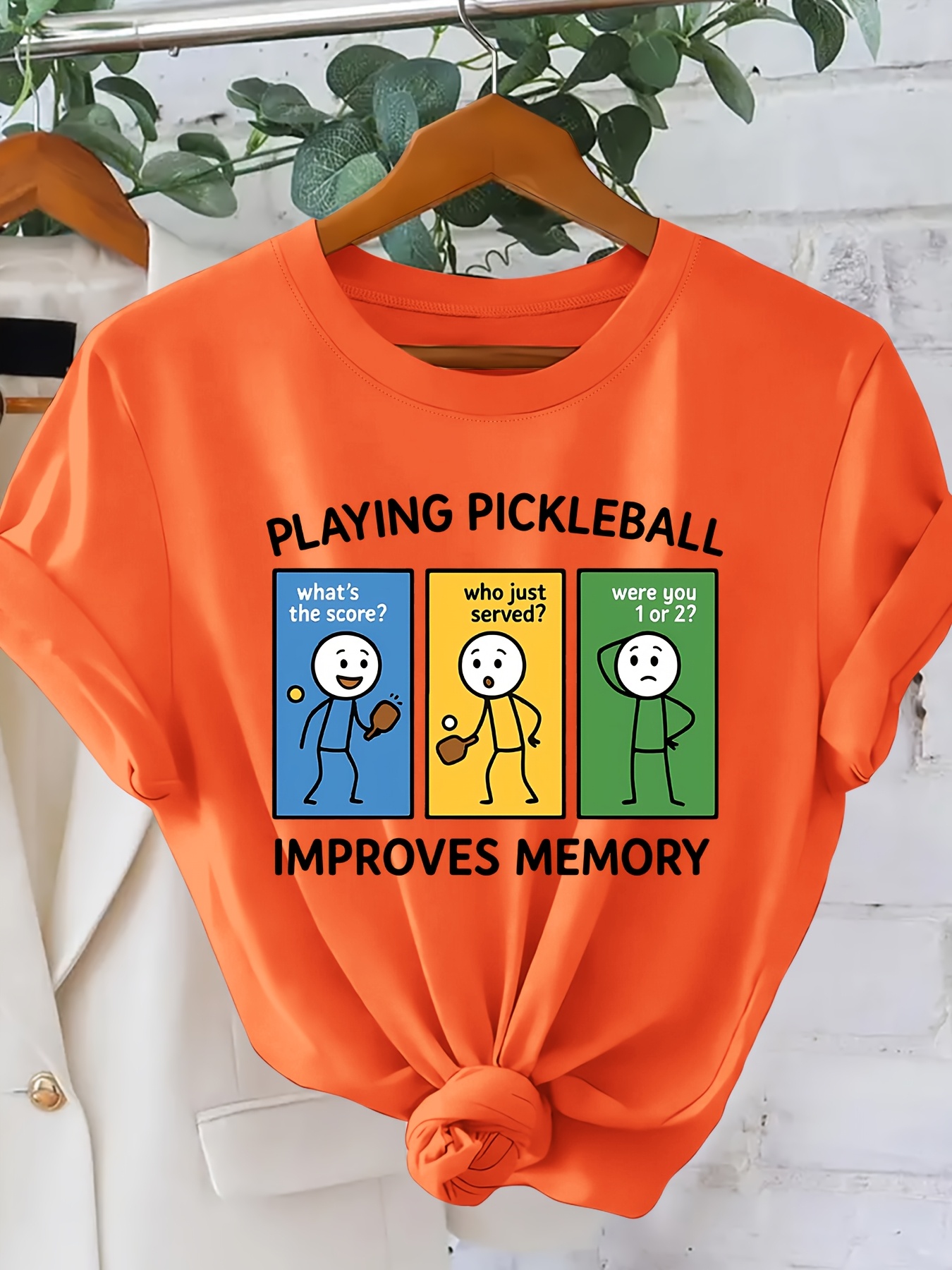 playing pickleball cartoon short sleeve t shirt
