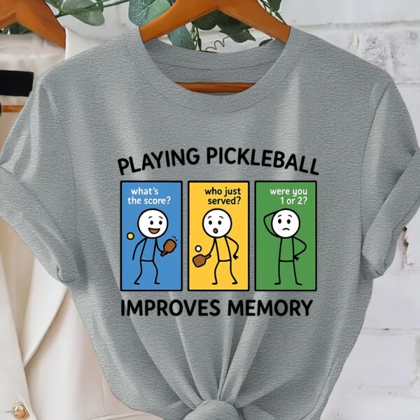 playing pickleball cartoon short sleeve t shirt