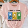 playing pickleball cartoon short sleeve t shirt