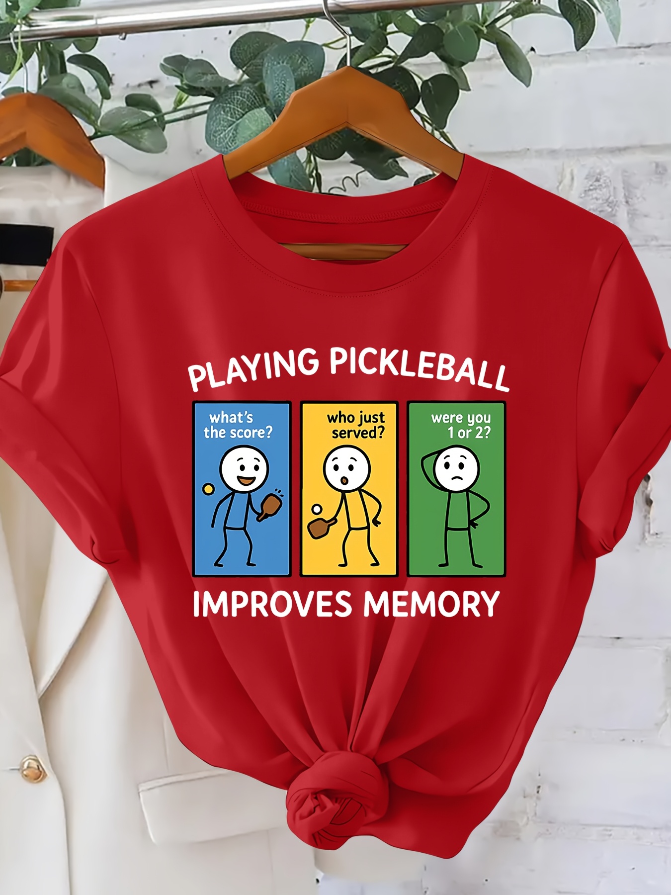 playing pickleball cartoon short sleeve t shirt