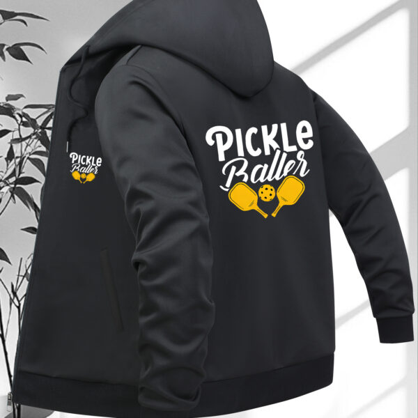 women's pickle baller graphic zip up hooded