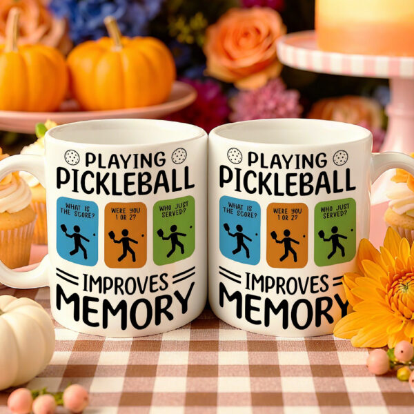 Home playing pickleball improves memory mug