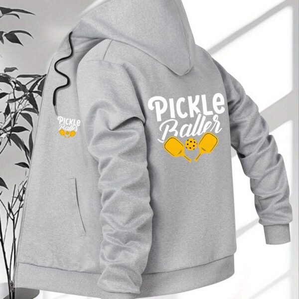 women's pickle baller graphic zip up hooded