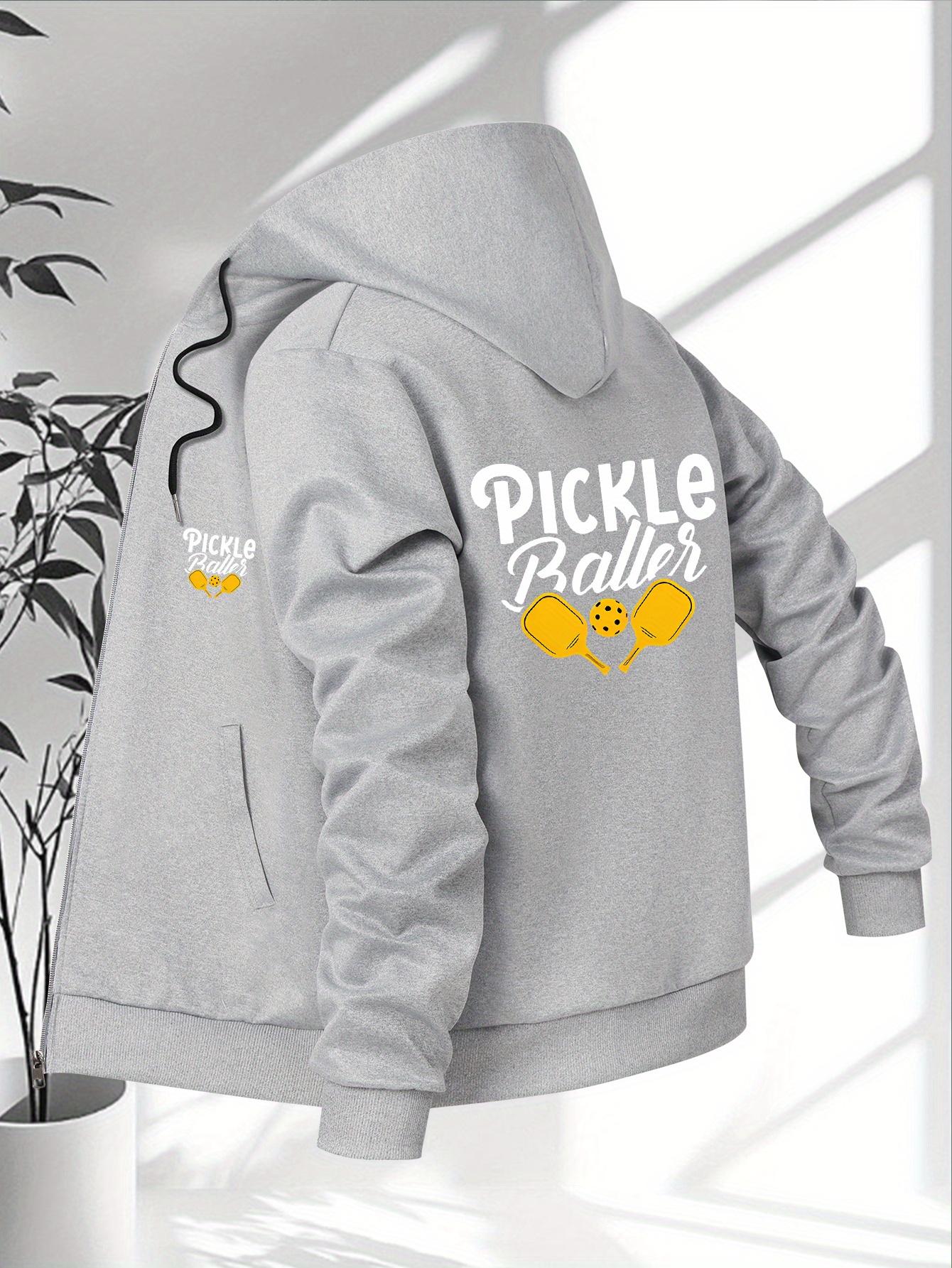 women's pickle baller graphic zip up hooded