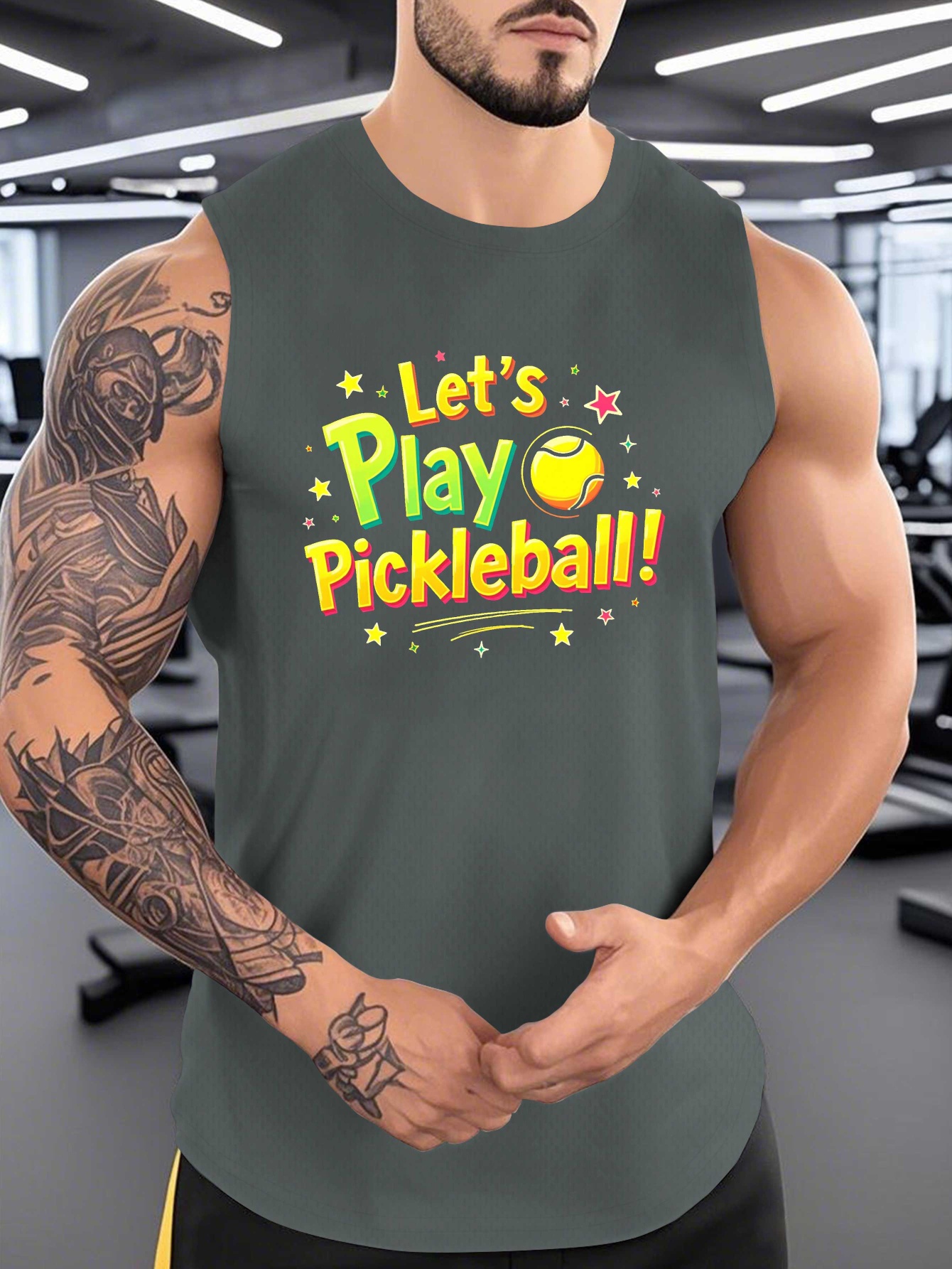 men's sleeveless pickleball shirt