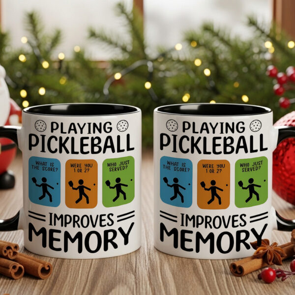 Home playing pickleball improves memory mug