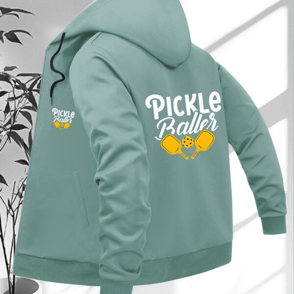 women's pickle baller graphic zip up hooded
