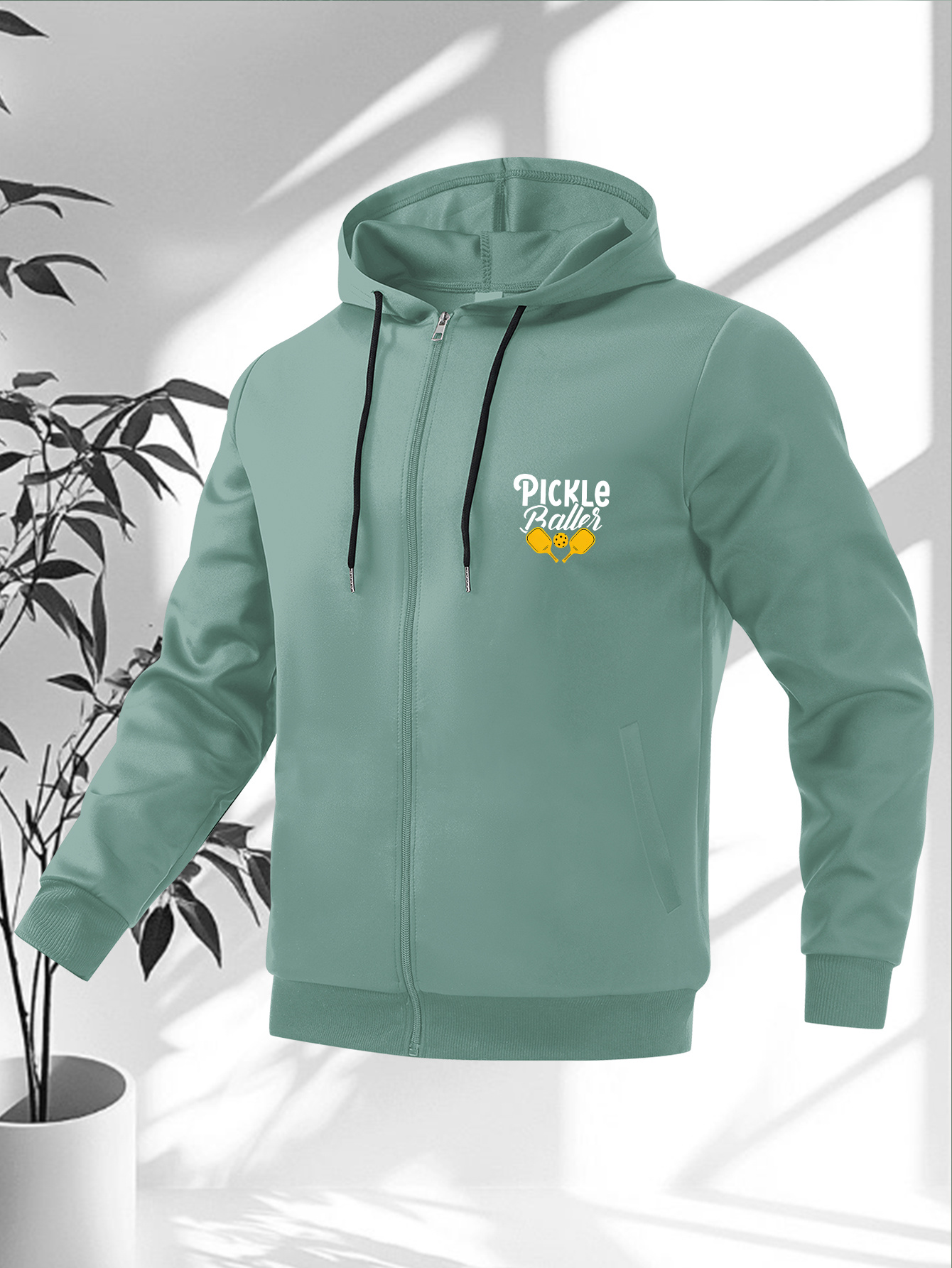 women's pickle baller graphic zip up hooded