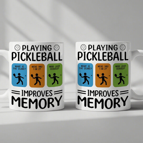 Home playing pickleball improves memory mug
