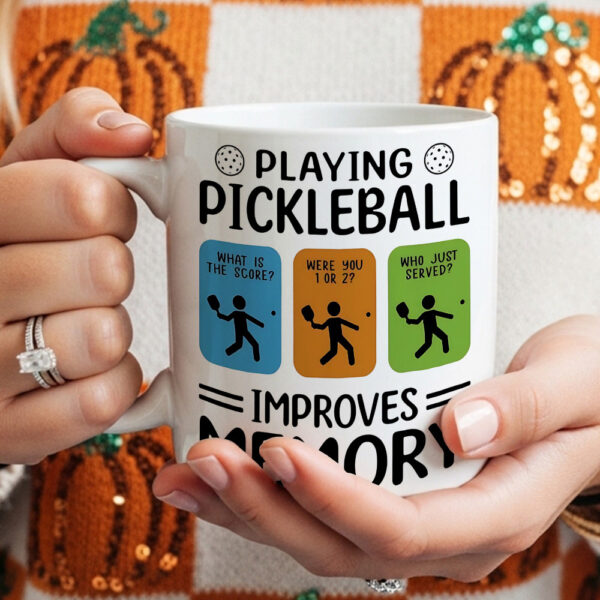 Home playing pickleball improves memory mug