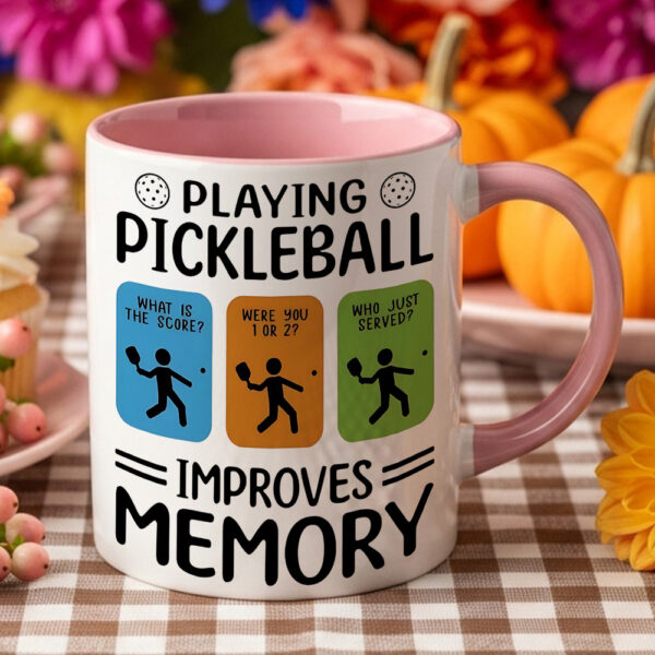 Home playing pickleball improves memory mug